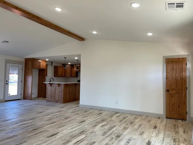 Living room looking toward the kitchen
