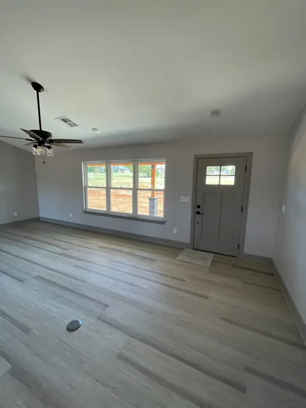 Living room with front door