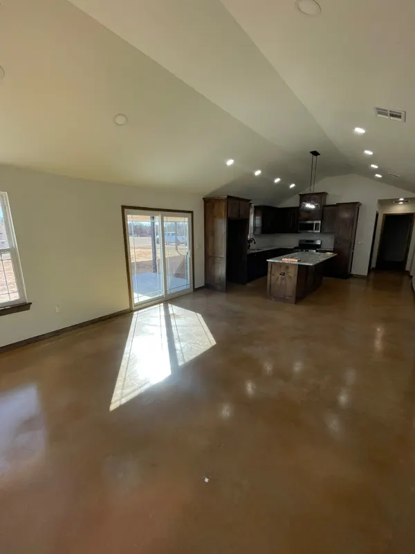 Open living room and kitchen